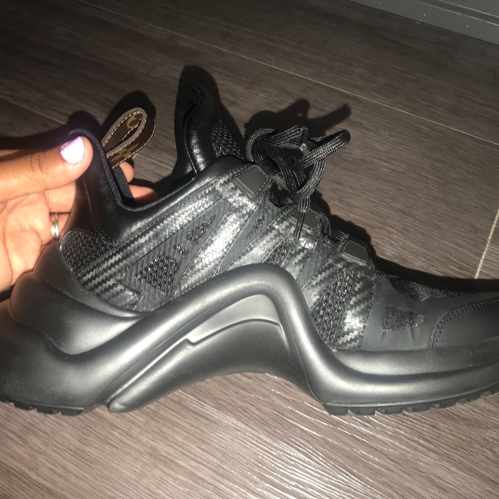 Louis Vuitton Women's BLK Tennis Shoes | LV Archlight Sneaker 2” heel Size 37 - Picture 6 of 16